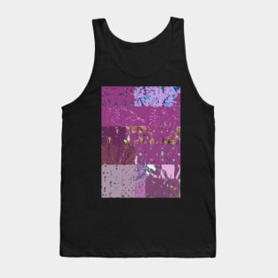 Plum textiles, mixed media, fiber art, purple, pink, blue, lavender, orange, green Tank Top